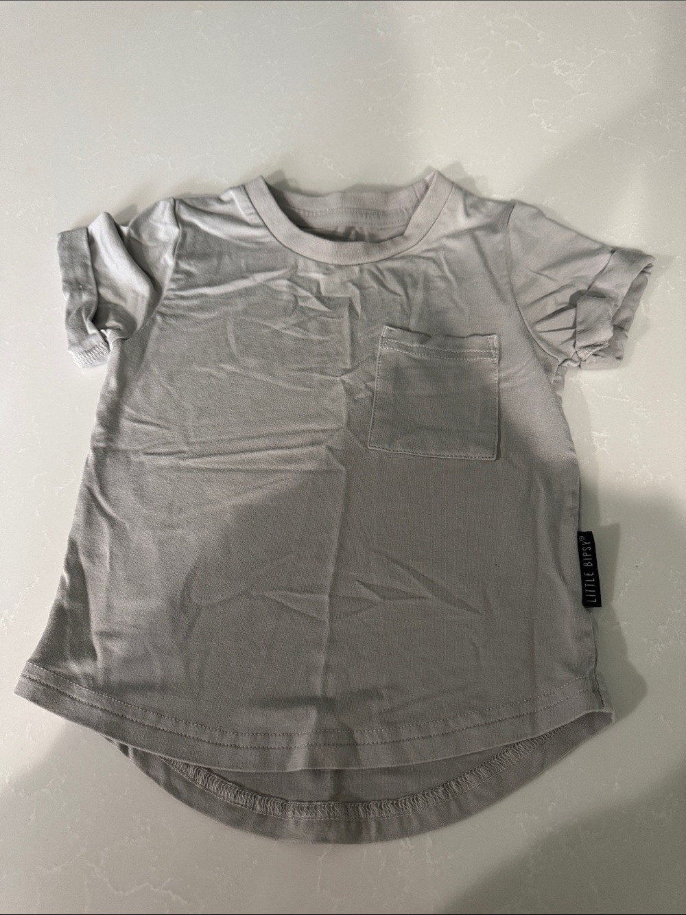 Little Bipsy Light Gray Short Sleeve Pocket Tee